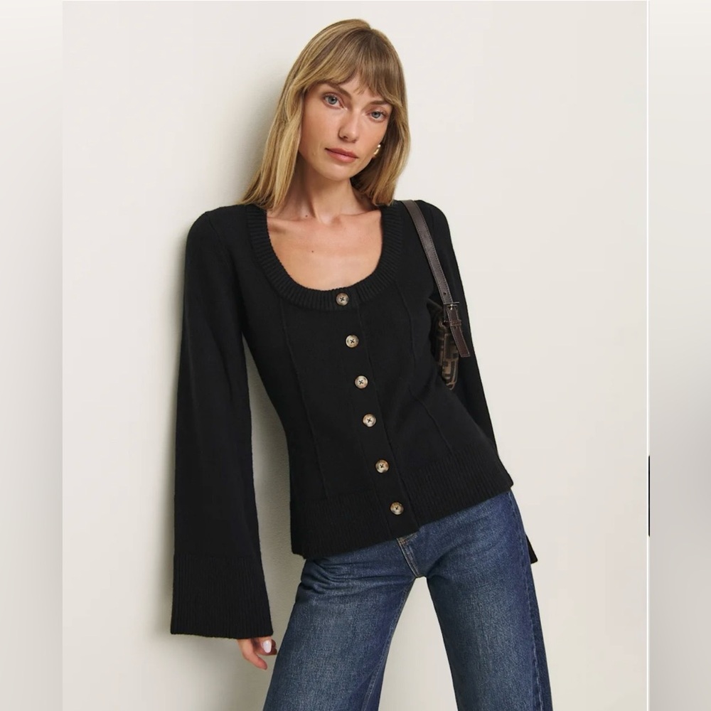 Reformation Karina Regenerative Wool Scoop Neck Cardigan